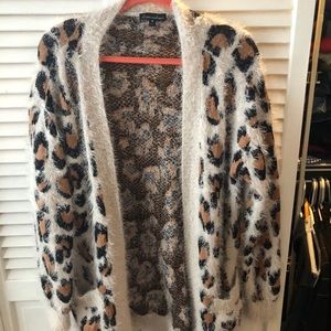 Women’s cheetah leopard cardigan sweater